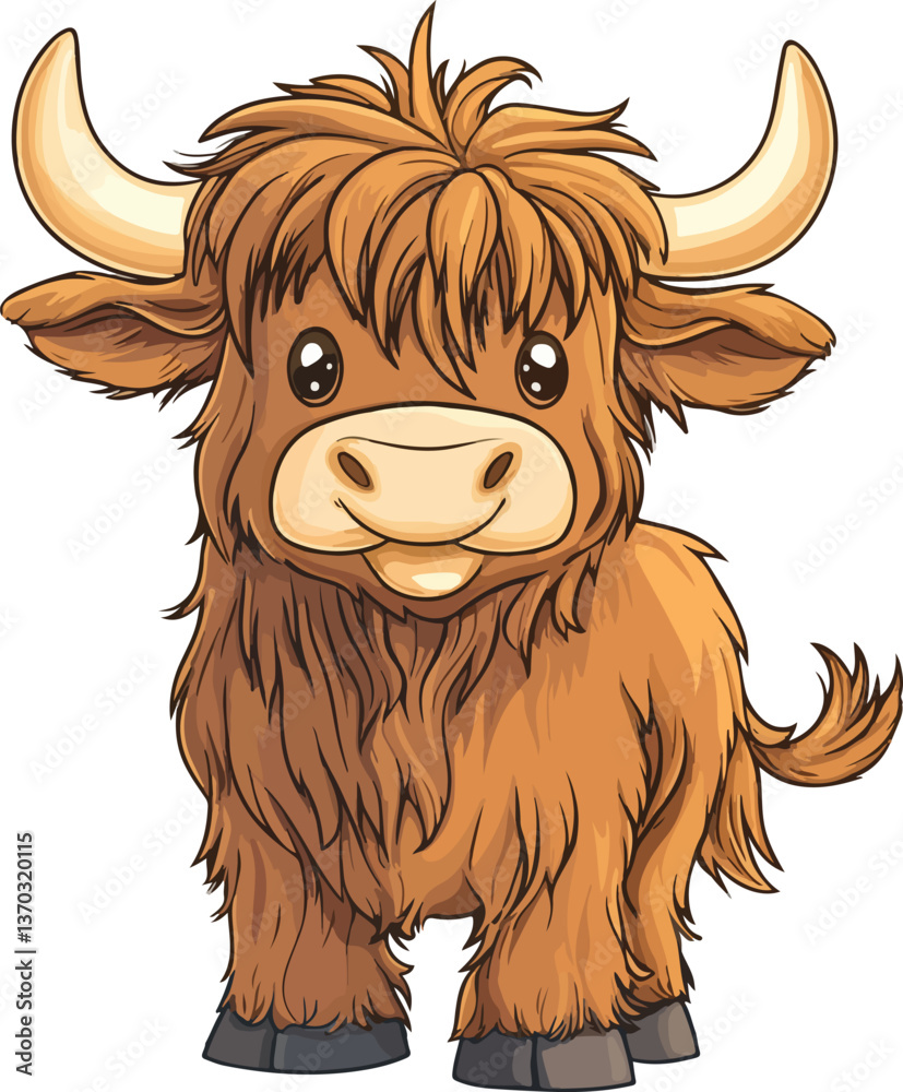 Obraz premium Highland Cow Vector Illustration