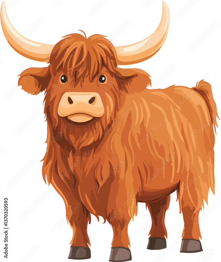 Highland Cow Vector Illustration Highland Cow Vector Illustration