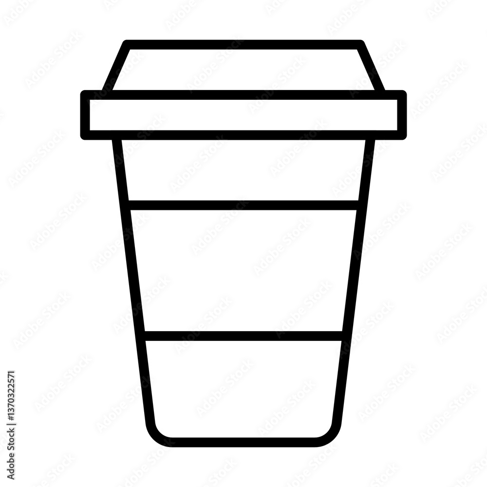 Illustration of a black coffee cup icon on a white background Illustration of a black coffee cup icon on a white background