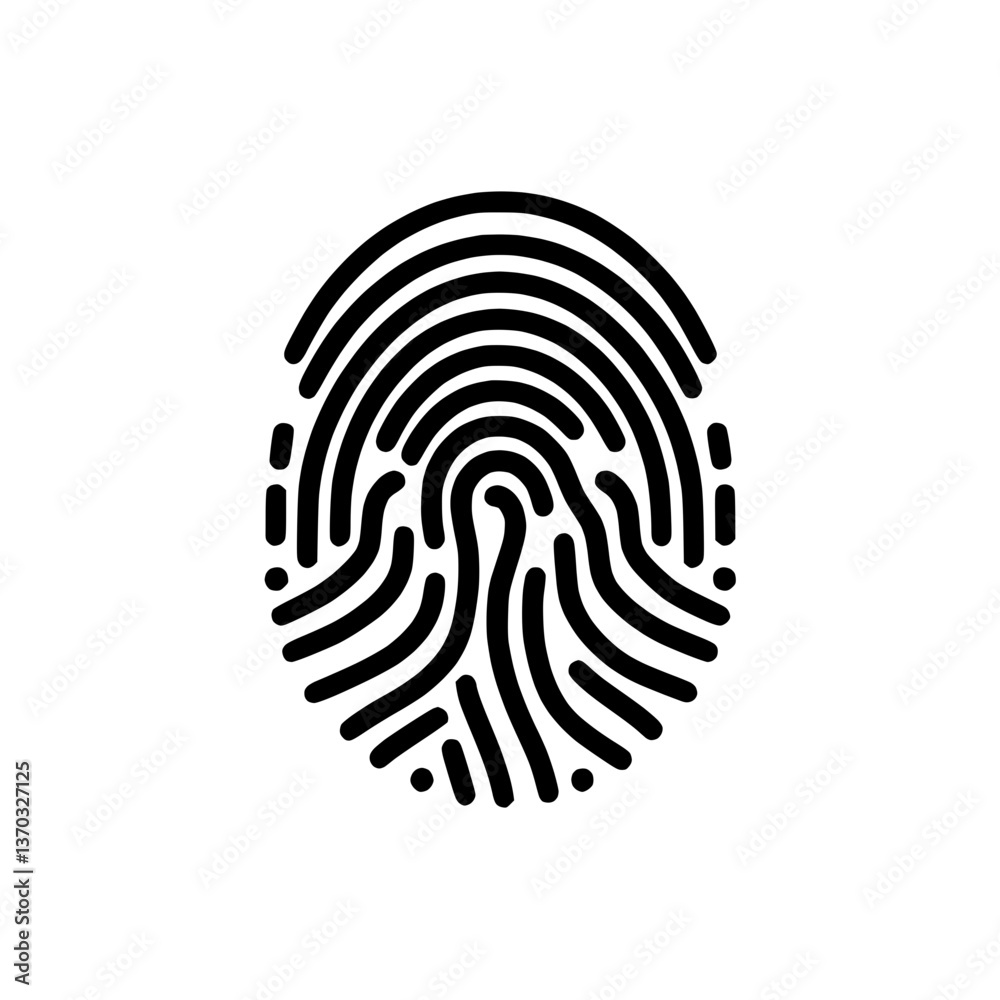 Monochrome fingerprint icon with intricate line design Monochrome fingerprint icon with intricate line design