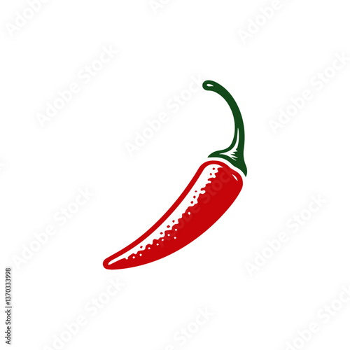 Spicy Chili Pepper Silhouette Vector, Black and White Hot Pepper Illustration, Fiery Spice Symbol, Minimalist Jalapeño Artwork, Mexican Cuisine Ingredient, Simple Chili Icon, Organic Food Design