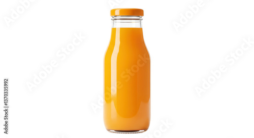 Isolated Orange Juice Bottle