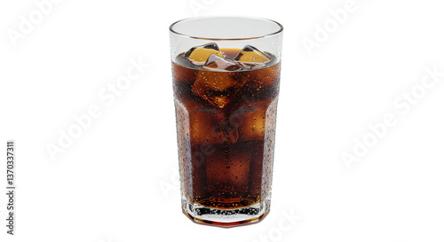Isolated Cola Glass with Ice