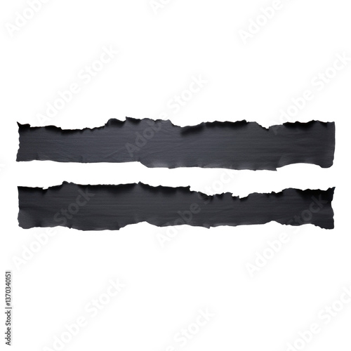 Black Ripped Paper on transparent background