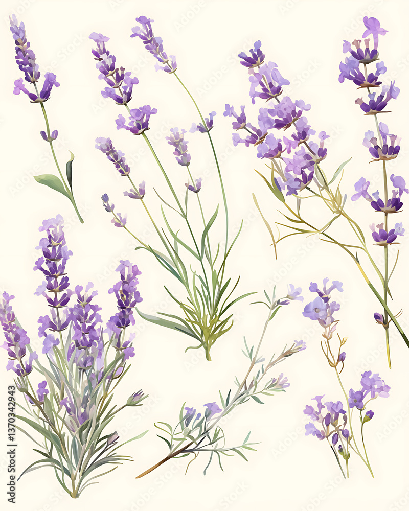 Fototapeta premium Floral flower vector Illustrations on white background