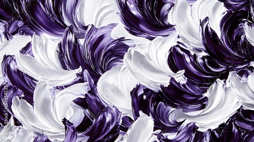 Abstract Swirling Purple and White Paint Texture