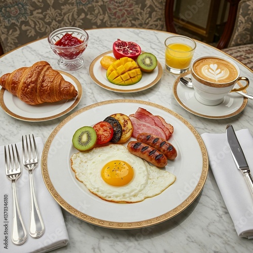 breakfast on a table