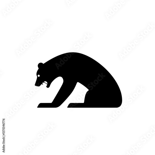 Bear silhouette logo featuring minimalist design elements for modern branding and identity creation