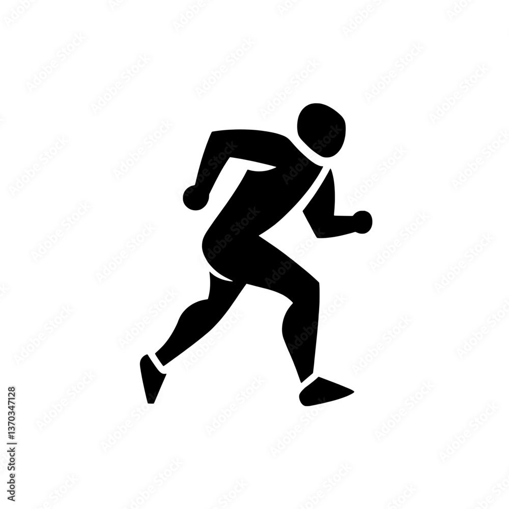 Dynamic silhouette representing movement in a minimalist black and white design for branding identity