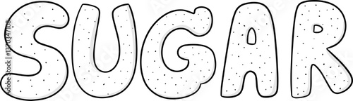Illustration of sugar letters
