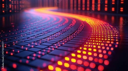 Abstract Digital Pathway: A Journey Through Illuminated Data Streams