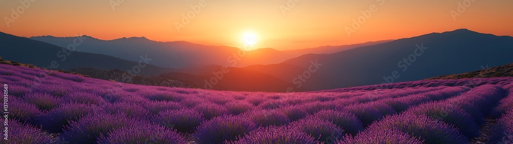 Lavender Fields Sunrise Mountains (1) Lavender Fields Sunrise Mountains (1)
