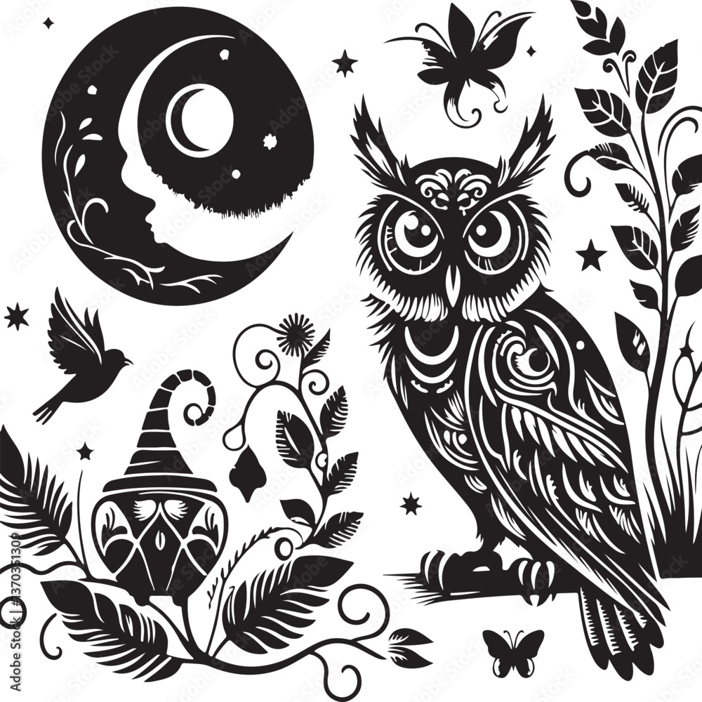 Obraz premium owl icons