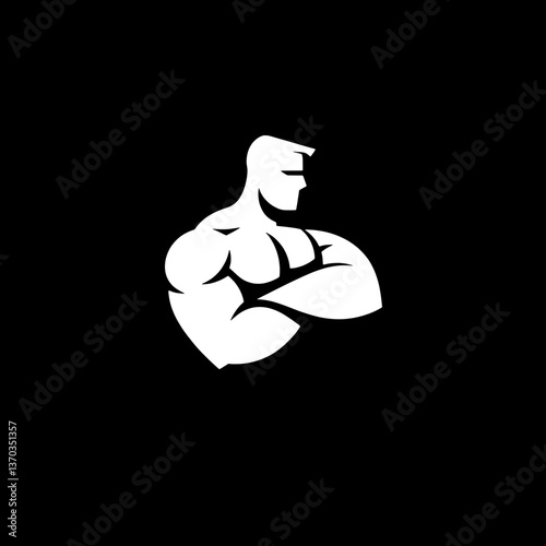 silhouette of a man negative space icon logo