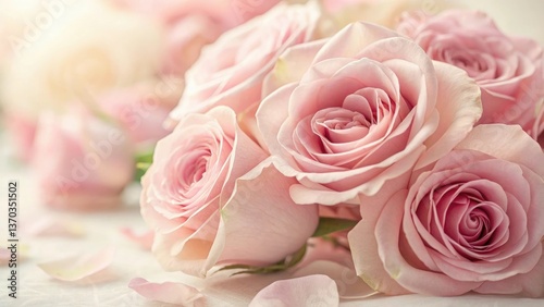 A beautiful pink rose bouquet, a romantic floral gift of love