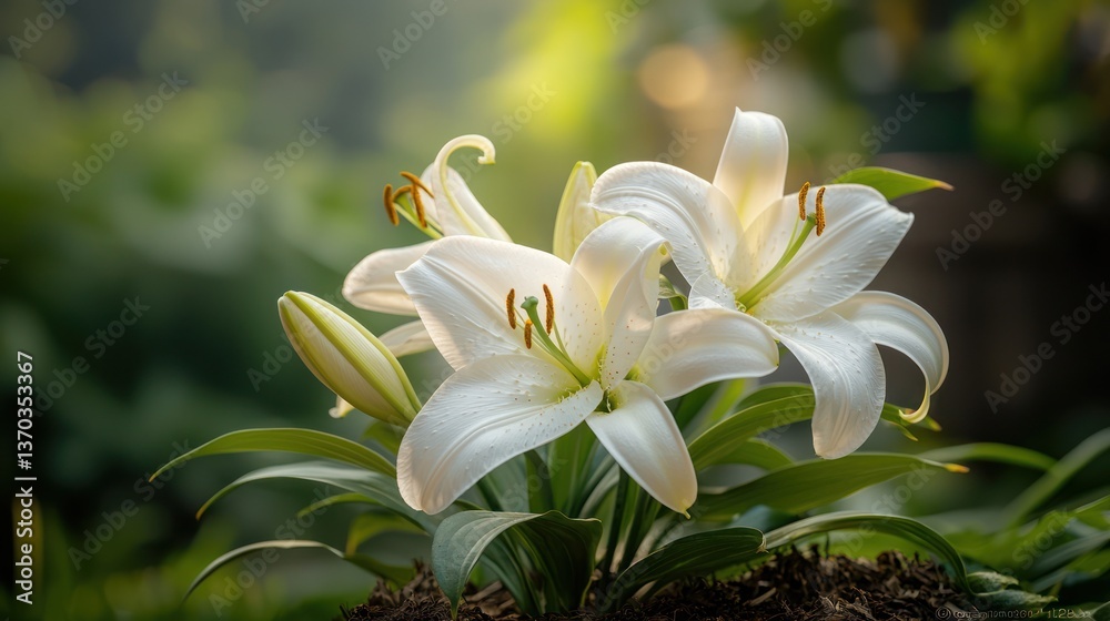 Obraz premium White Lilies in Sunlight (1)