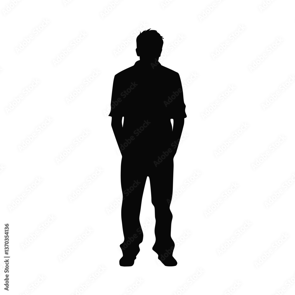 Upset man silhouette vector flat graphic illustration Upset man silhouette vector flat graphic illustration