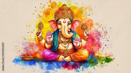 Hindu Deity Painting - Colorful Art