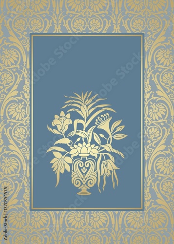 Wallpaper Mural wedding card design, paisley floral pattern , India	 Torontodigital.ca