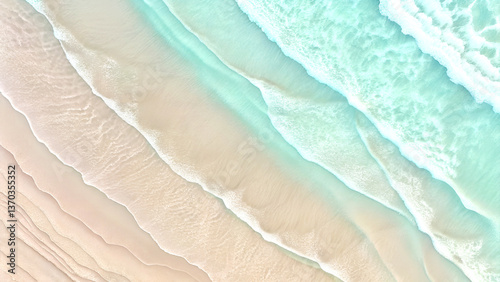Wallpaper Mural Pastel Beach Waves: Serene Coastal Texture Torontodigital.ca