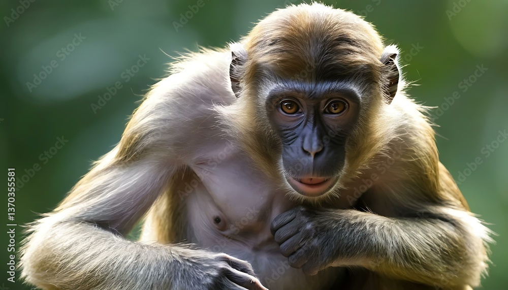 Fototapeta premium Adorable Spectacled Langur Monkey Close-Up Photo