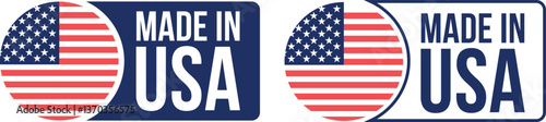 Made in USA Labels Icon, American Flag product emblem logo, Set of made in the usa labels Vector illustration