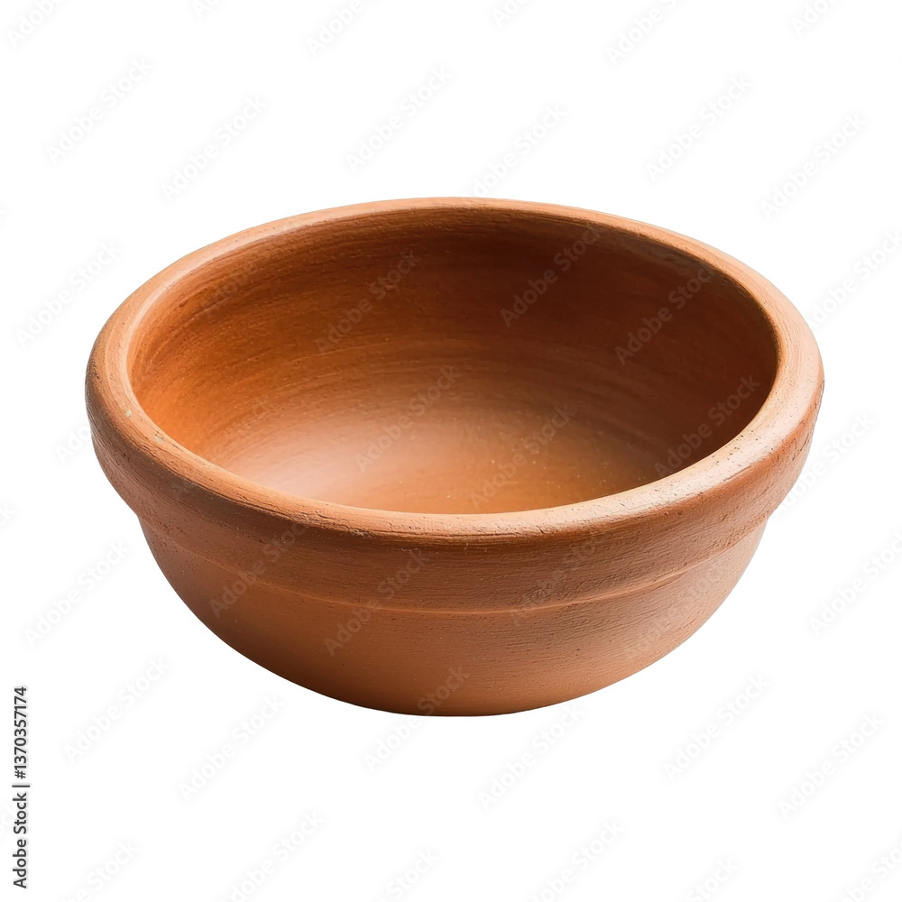 Empty Terracotta Bowl on transparent background Empty Terracotta Bowl on transparent background