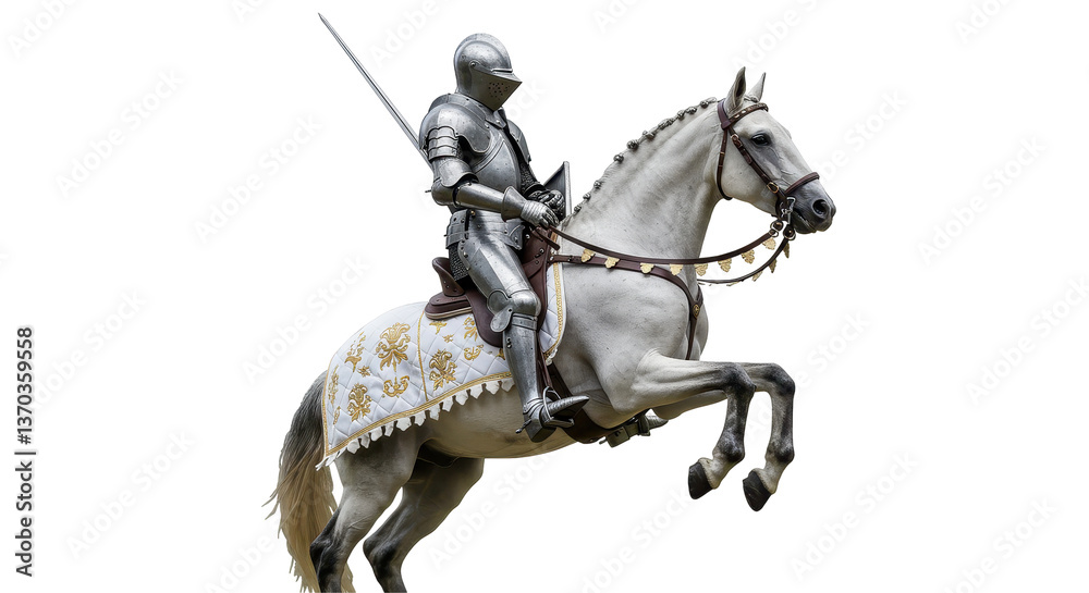 Isolated Knight on Horse Isolated Knight on Horse