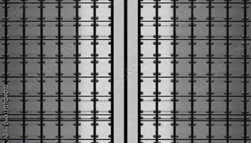 Wallpaper Mural Brushed Metal Texture with Black Rivets and Grid Pattern Industrial Background Design Torontodigital.ca