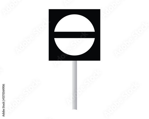 Track Obstruction Signaling Sign, Permanent Railway Signaling Signs, and Railway Track Safety Signs - High Quality Vector Stock Image