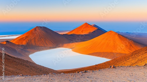 Exploring majestic mountain peaks at sunset atacama desert landscape photography natural wonders aerial view serenity