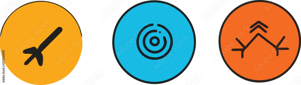 A vector illustration featuring a set of surfboards and Easter eggs, designed with a spiral and circular pattern, symbolizing color, decoration, and business, in a modern, clean style on white backgro A vector illustration featuring a set of surfboards and Easter eggs, designed with a spiral and circular pattern, symbolizing color, decoration, and business, in a modern, clean style on white backgro