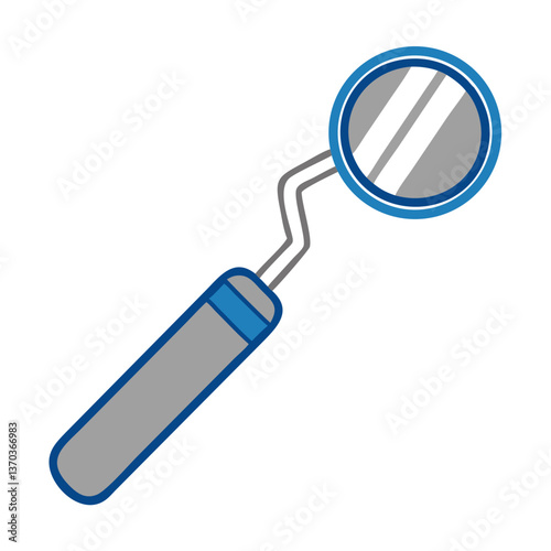 Dental mirror medical instrument illustration on white background  