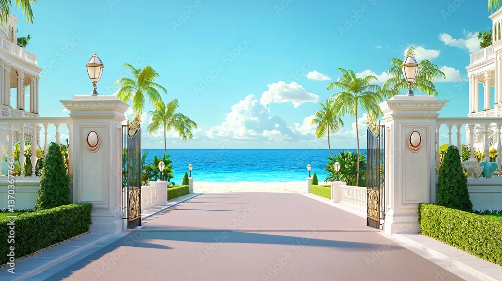 Fototapeta premium Luxurious beachfront entrance