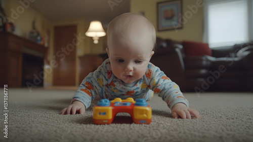 little boy playing with toys