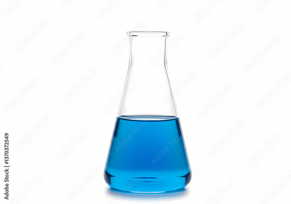Blue Liquid in Erlenmeyer Flask Chemistry Lab isolated on transparent background Blue Liquid in Erlenmeyer Flask Chemistry Lab isolated on transparent background