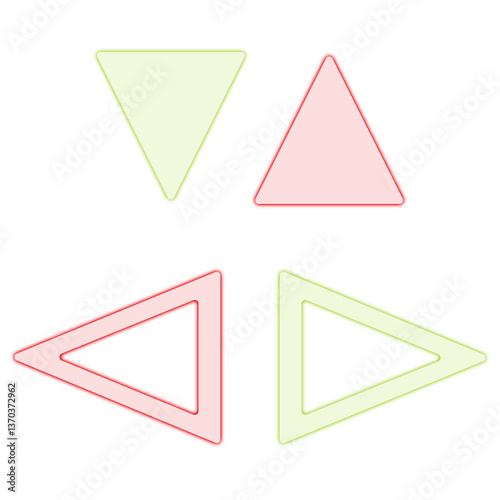 Triangles vectoriels colorés, formes géométriques variées, fond transparent, fichier PNG pour design moderne