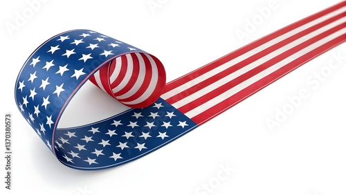 Decorative Ribbon Featuring American Flag Design for Celebrations and Holidays