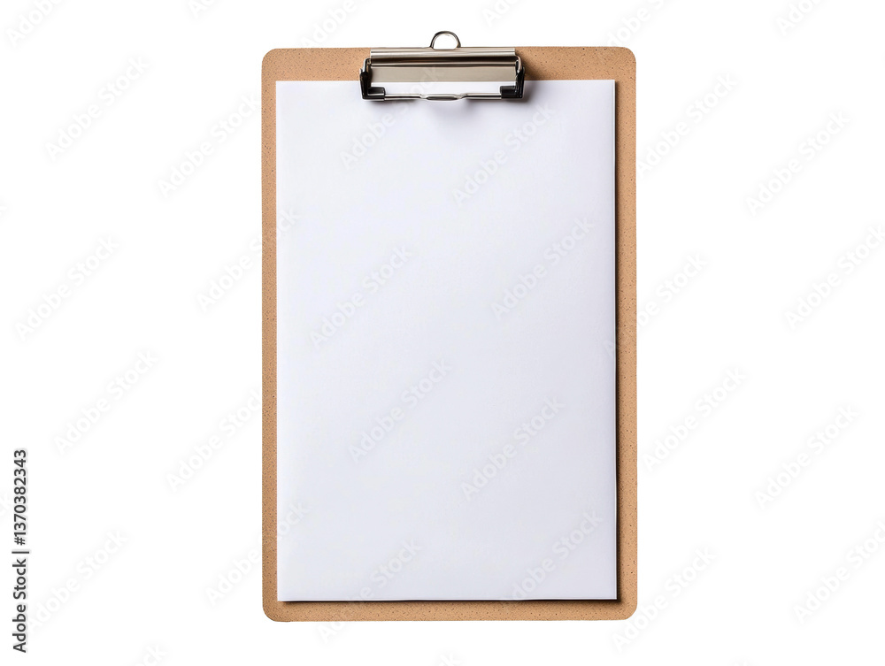 Blank clipboard with blank sheet for office or academic use on a transparent background, cut out Blank clipboard with blank sheet for office or academic use on a transparent background, cut out