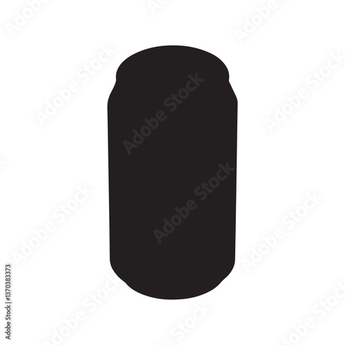 Aluminum Can, Soda Drink, Beer Solid Flat Vector Icon Isolated on White Background