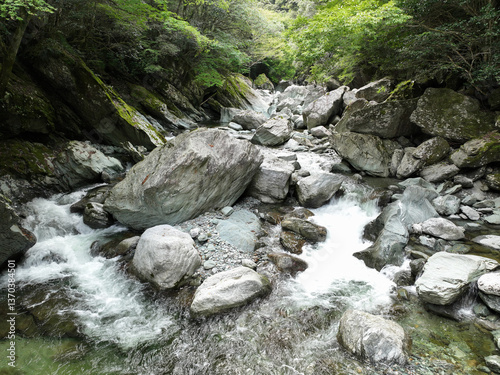 Obraz na płótnie 愛媛県西条市 三碧峡の風景 w salonie