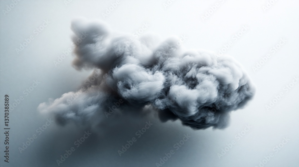 Naklejka premium Voluminous cloud formation against a gradient gray atmospheric sky background