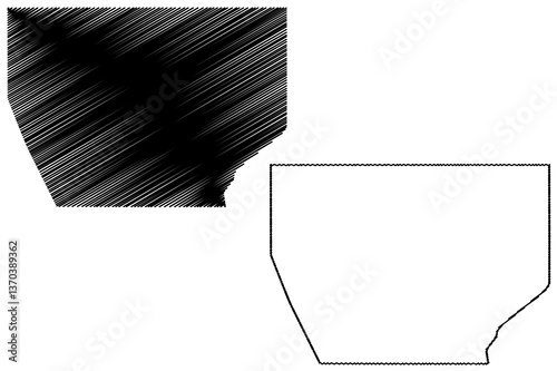 Abyei Area (Republic of the Sudan, North Sudan, South Sudan) map vector illustration, scribble sketch Abyei map
