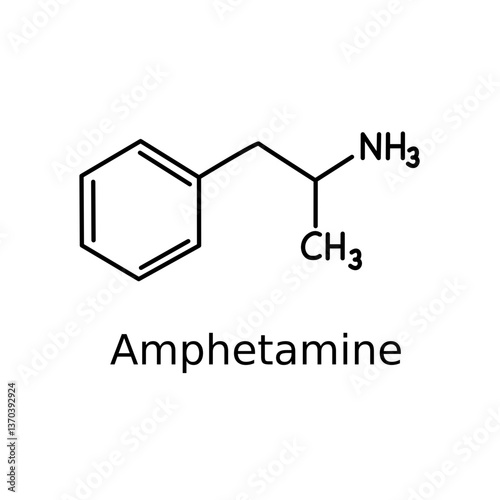 Chemical structure of amphetamine