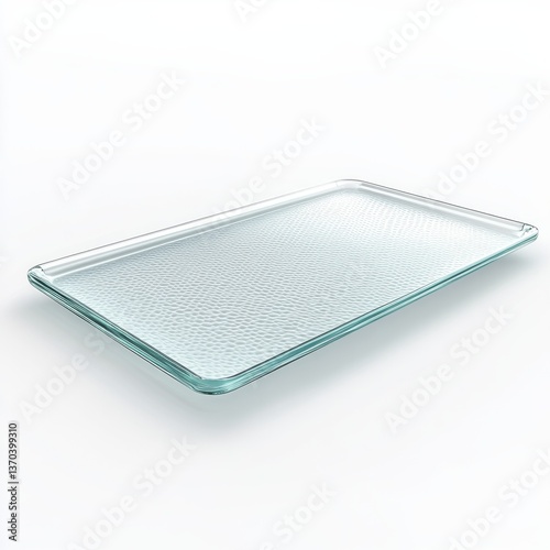 Elegant Textured Glass Tray on White Backdrop - Modern and Minimalist Home Decor