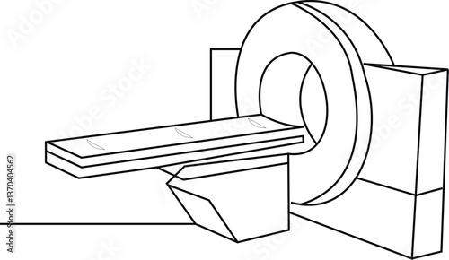 drawing of Magnetic resonance imaging, Vector Illustration.