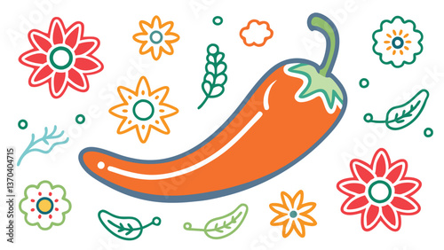 Hot chili Chili wallpaper Illustration Vector white background