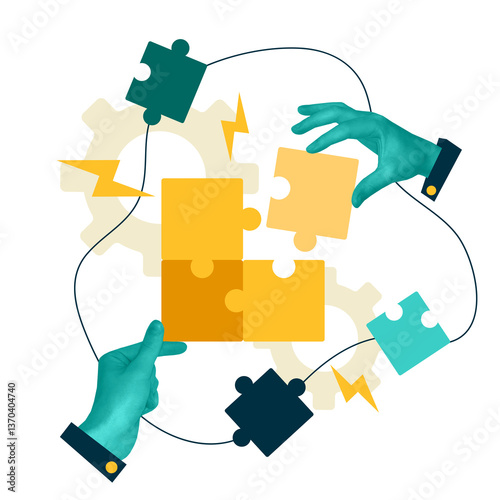 Business Concepts Creative Design, Flat Vector Illustration. Technology Teamwork Marketing Success.