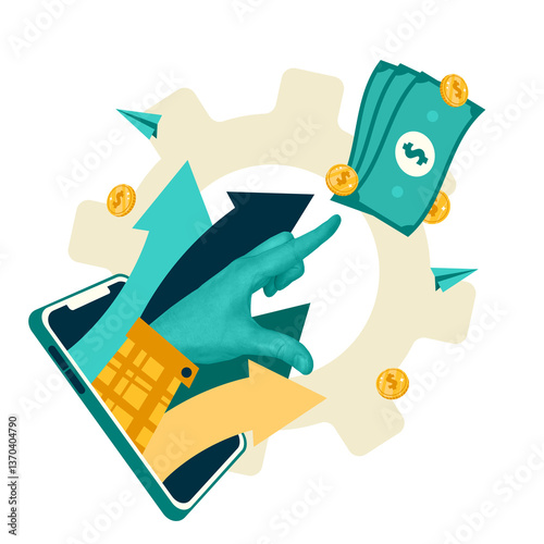 Business Concepts Creative Design, Flat Vector Illustration. Technology Teamwork Marketing Success.