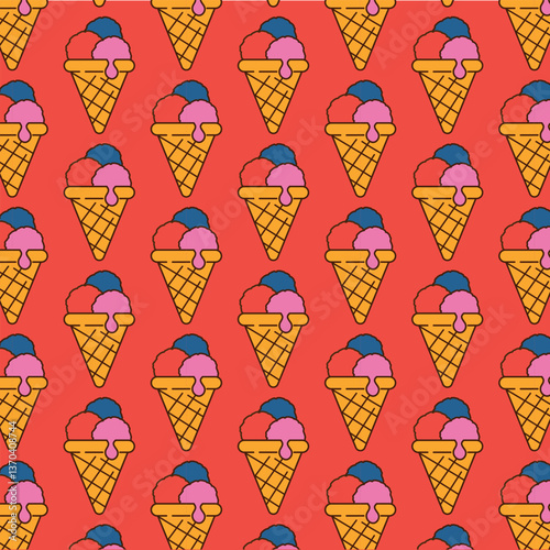 ice cream cones pattern brings summer joy